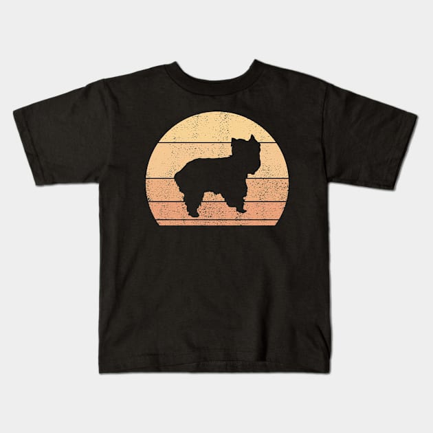 Retro Sunset Yorkshire Terrier Kids T-Shirt by Shirtjaeger